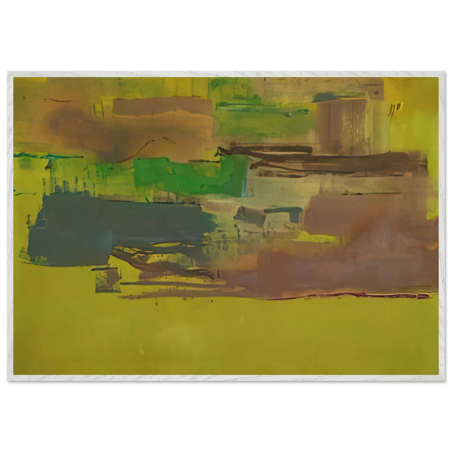 Helen Frankenthaler - August Deep - 1978 Wall art - A2 (42 x 59.4  cm) - Premium Wooden Framed Poster With Fine Art Paper - White frame