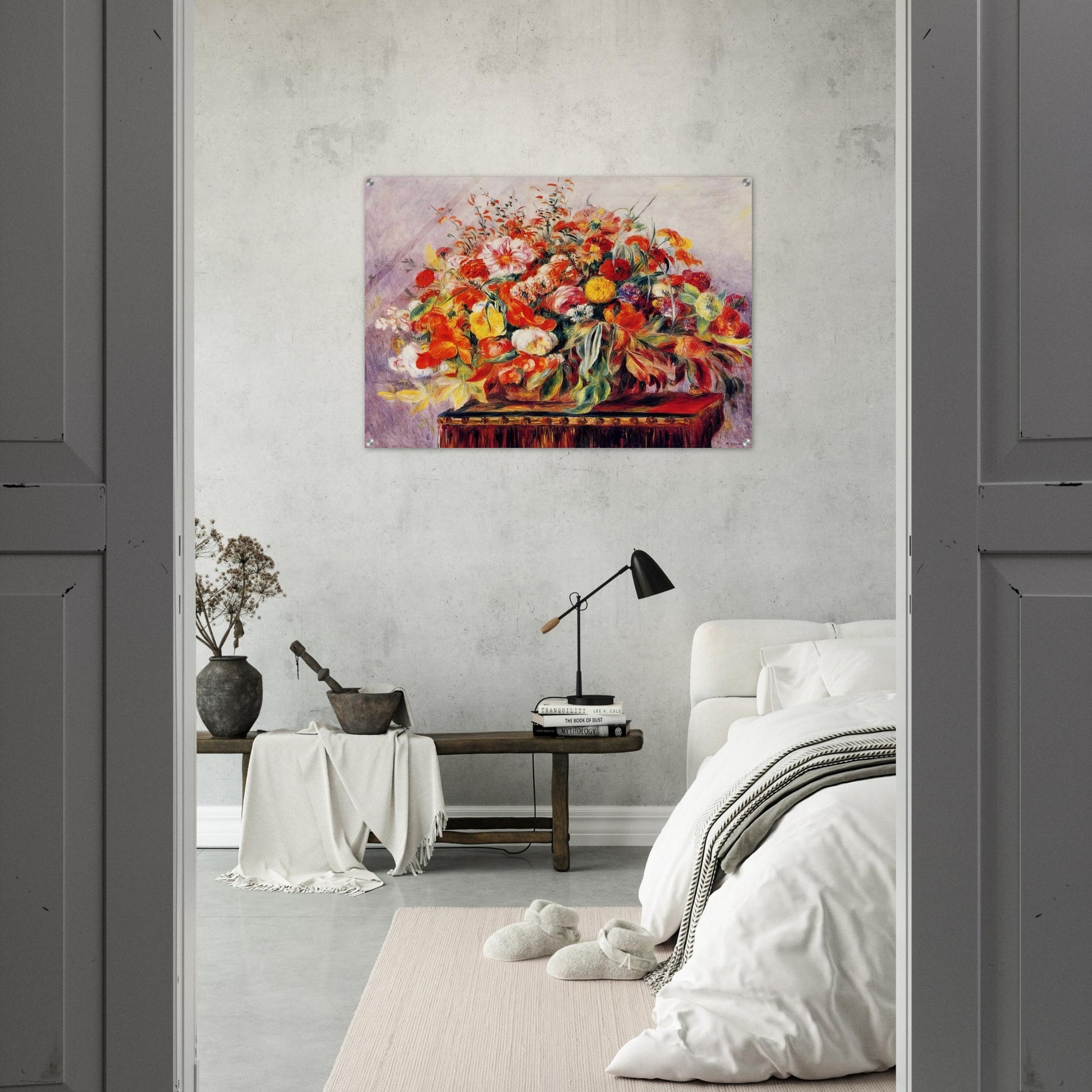 Basket of Flowers - Pierre-Auguste Renoir Acrylic Print - 70x100 cm / 28x40″ inches | Pierre-Auguste Renoir Wall Art | Pierre-Auguste Renoir Prints