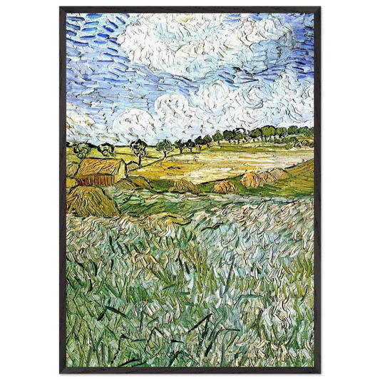 The Plain at Auvers - Vincent van Gogh 70x100 cm / 28x40 inches Framed Art Print – Black Wooden Frame