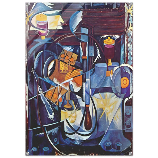 Dynamo machine - 1913 - Natalia Goncharova Acrylic Print - 70x100 cm / 28x40″ inches | Natalia Goncharova Wall Art | Natalia Goncharova Prints