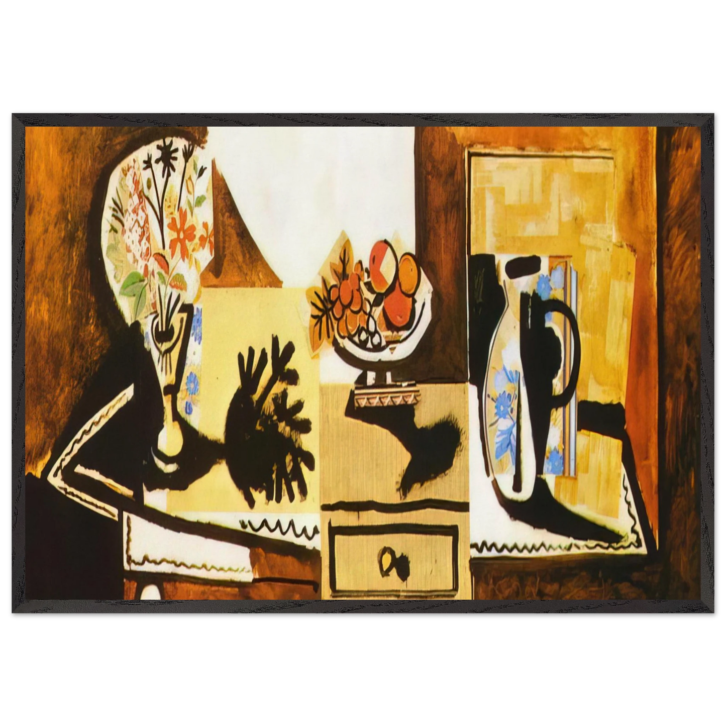 Still life on the dresser - Pablo Picasso Framed Art Print – Black Wooden Frame - Default Title - -Framed Art Print