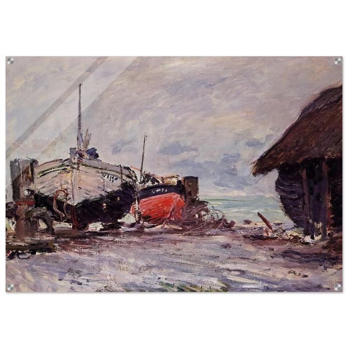 Fishing Boats at Etretat - claude monet Acrylic Print - 70x100 cm / 28x40″ inches | claude monet Wall Art | claude monet Prints