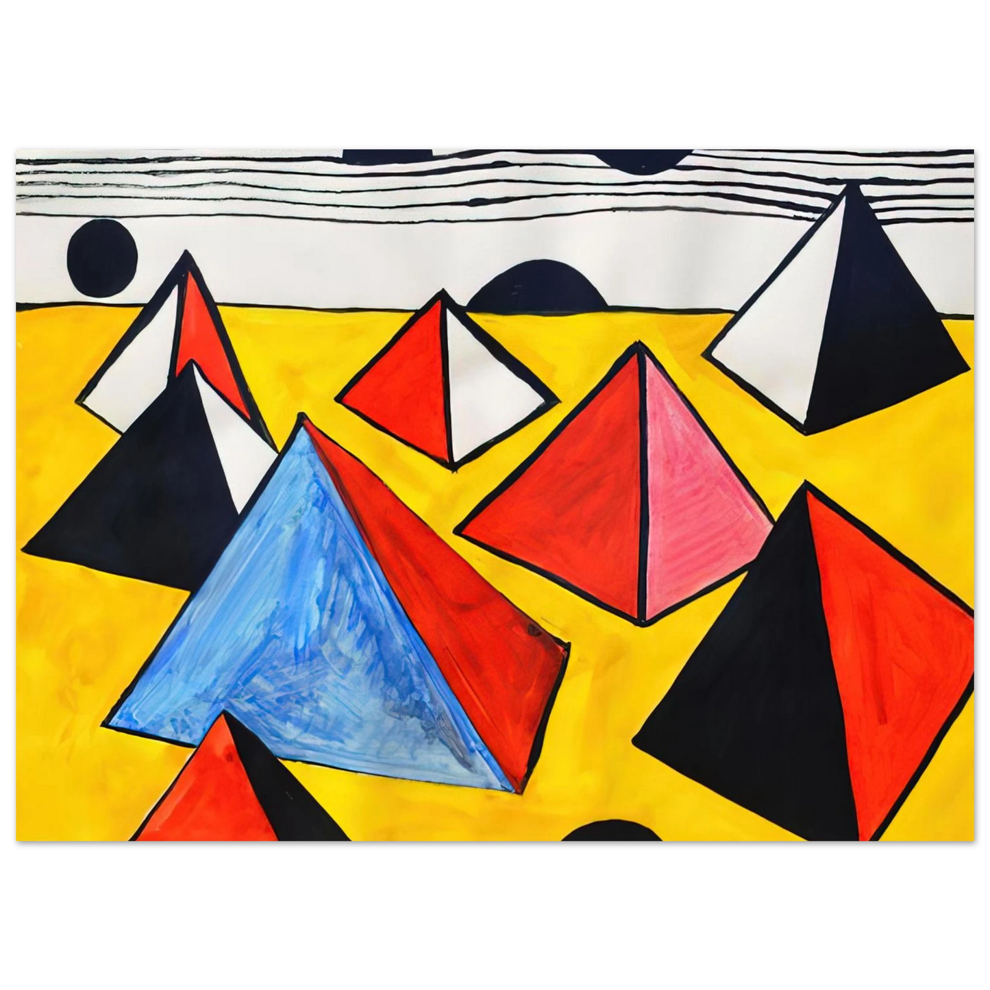 Alexander Calder - PYRAMIDS 1975 Fine Art Poster - 40x60 cm / 16x24 inches