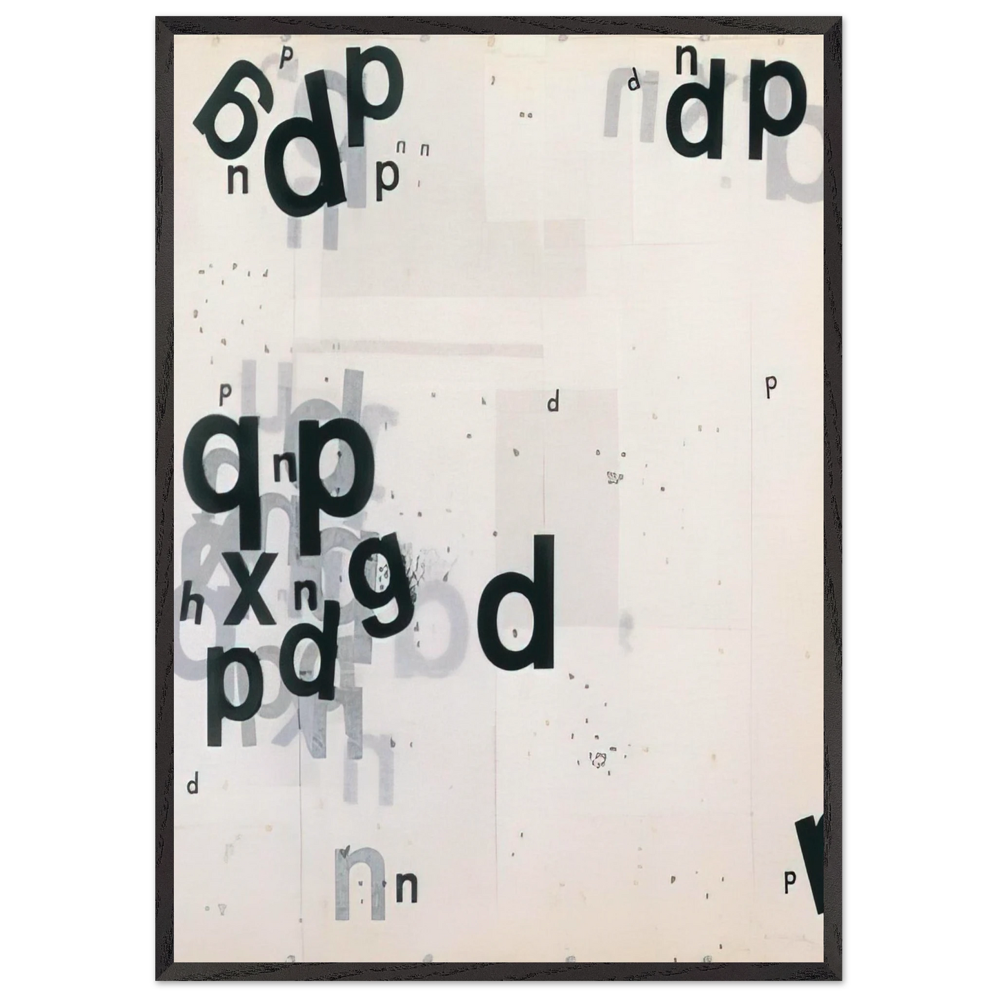 Untitled From the series Graphic Objects - 1973 - Mira Schendel Framed Art Print – Black Wooden Frame - Default Title - -Framed Art Print