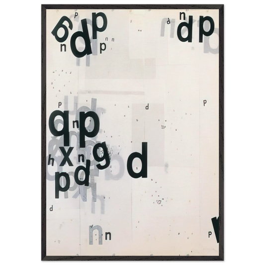 Untitled From the series Graphic Objects - 1973 - Mira Schendel Framed Art Print – Black Wooden Frame - Default Title - -Framed Art Print