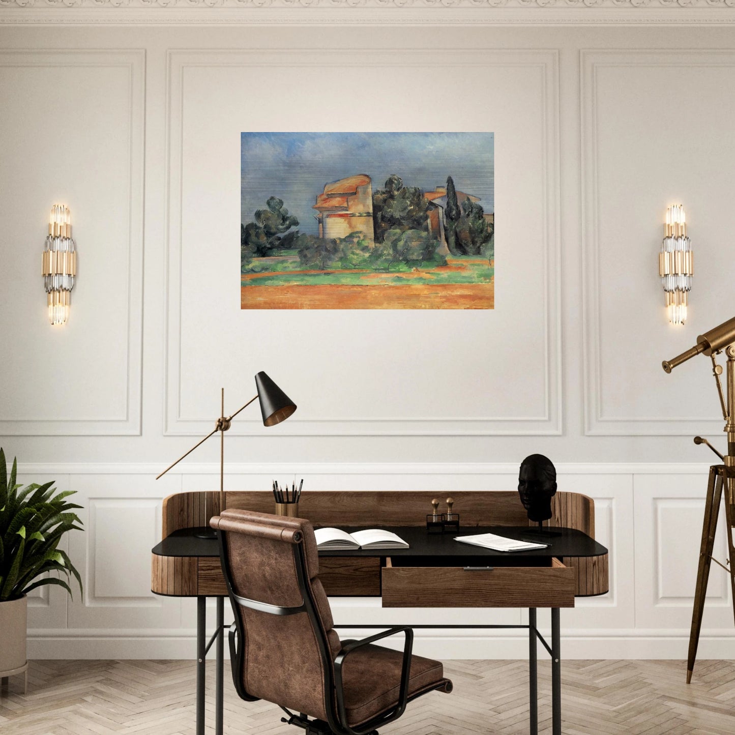 The Pigeon Tower At Bellevue - Paul Cézanne Brushed Aluminum Print - 70x100 cm / 28x40 inches | Paul Cézanne Aluminum Print | Paul Cézanne Prints