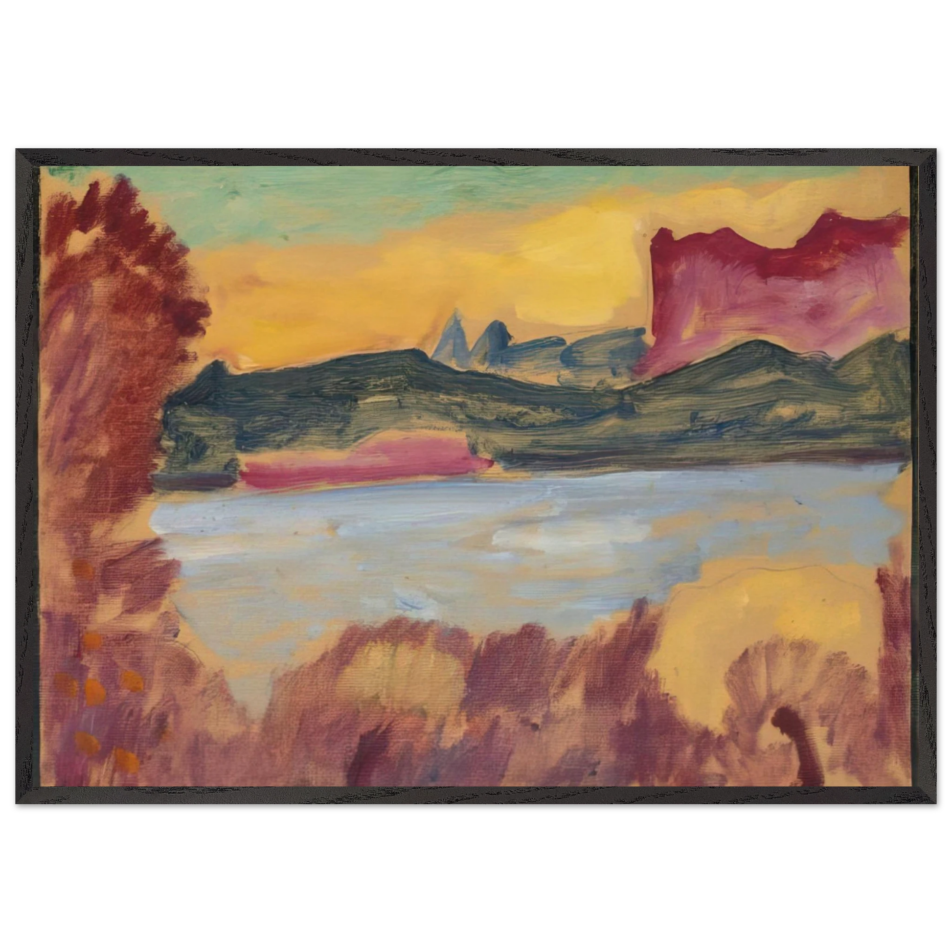 LANDSCHAFT GENFER SEE 1915 - Alexej von Jawlensky Framed Art Print – Black Wooden Frame - Default Title - -Framed Art Print