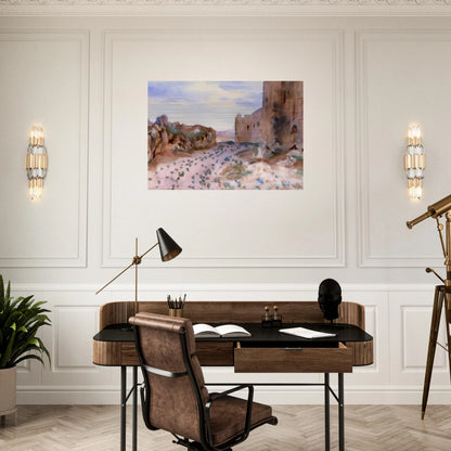 Fortress, Roads and Rocks - John Singer Sargent Brushed Aluminum Print - 70x100 cm / 28x40 inches | John Singer Sargent Aluminum Print | John Singer Sargent Prints