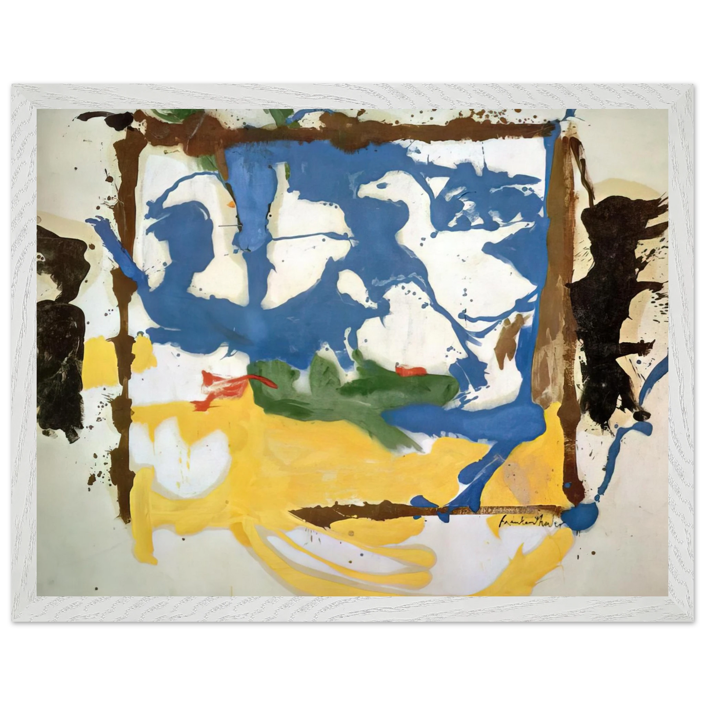 Helen Frankenthaler - Swan Lake #2 - 1961 Wall art - 50x70 cm / 20x28 inches - Premium Wooden Framed Poster With Fine Art Paper - Black frame