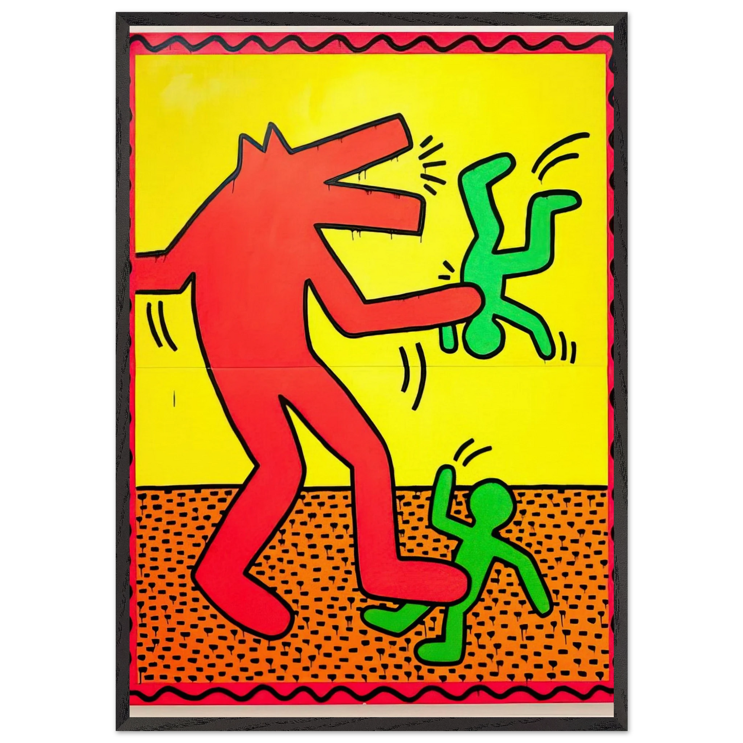 UNTITLED 1982 1 N1 - Keith Haring Framed Art Print – Black Wooden Frame - Default Title - -Framed Art Print