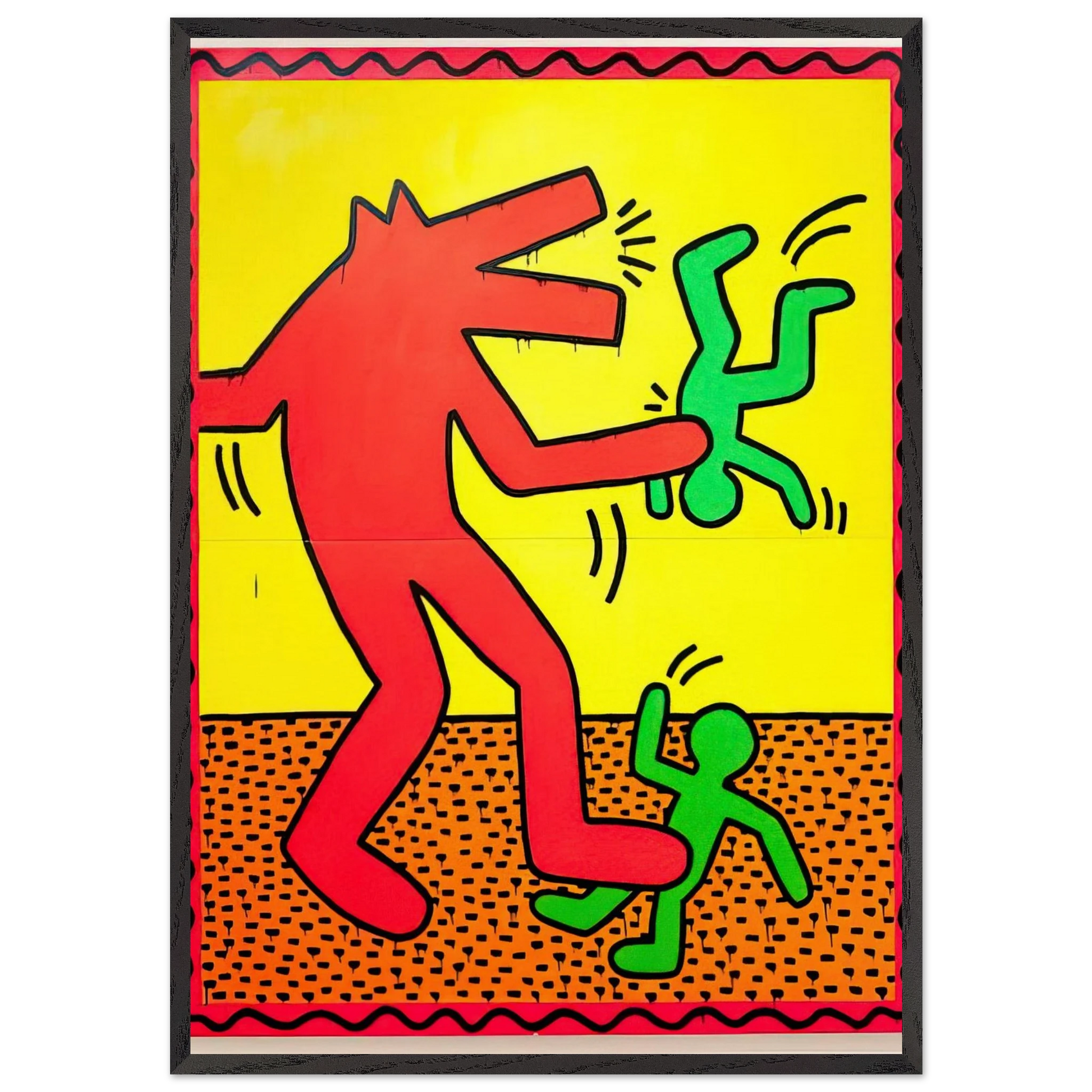 UNTITLED 1982 1 N1 - Keith Haring Framed Art Print – Black Wooden Frame - Default Title - -Framed Art Print