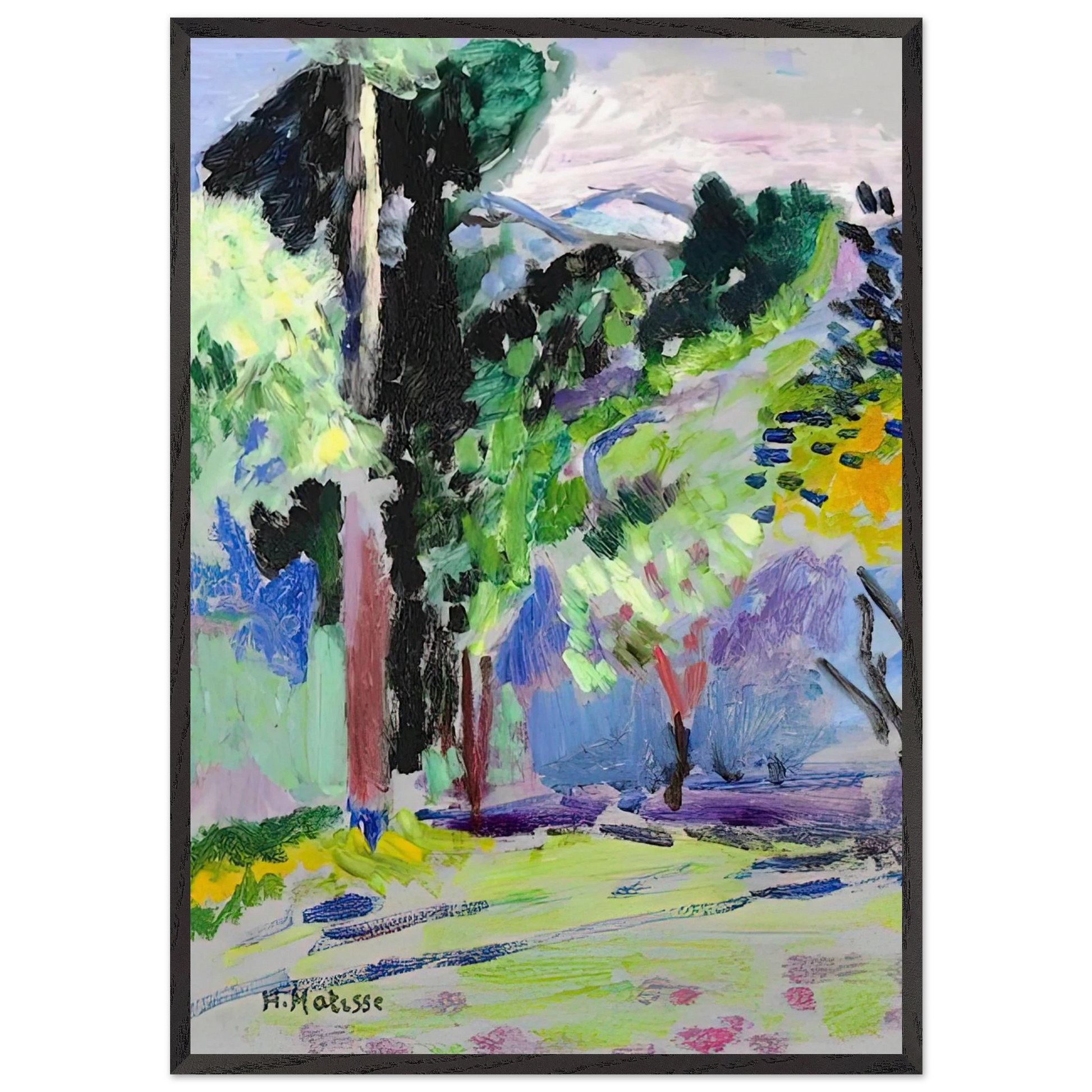 PAYSAGE A COLLIOURE 1905 - Henri Matisse Framed Art Print – Black Wooden Frame - Default Title - -Framed Art Print