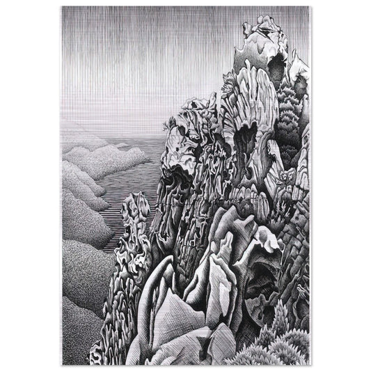 CALANQUES DE PIANA - MC Escher Brushed Aluminum Print - 70x100 cm / 28x40 inches | MC Escher Aluminum Print | MC Escher Prints | Maurits Cornelis Escher Prints