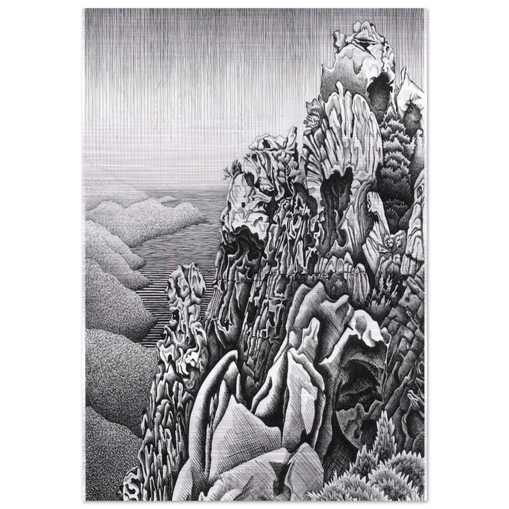 CALANQUES DE PIANA - MC Escher Brushed Aluminum Print - 70x100 cm / 28x40 inches | MC Escher Aluminum Print | MC Escher Prints | Maurits Cornelis Escher Prints