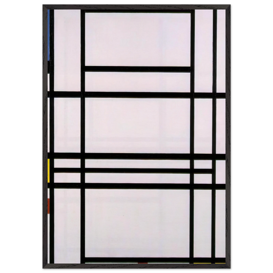 Composition No10 - Piet Mondrian 70x100 cm / 28x40 inches Framed Art Print – Black Wooden Frame