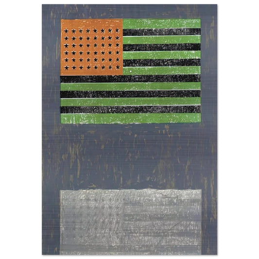 FLAGS ULAE 42 - Jasper Johns Brushed Aluminum Print - 70x100 cm / 28x40 inches | Jasper Johns Aluminum Print | Jasper Johns Prints