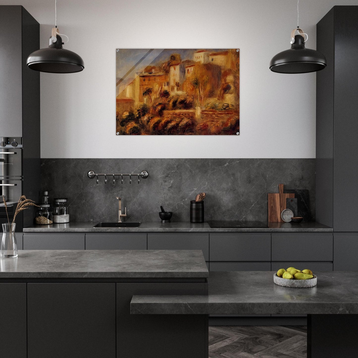 Houses at Cagnes - Pierre-Auguste Renoir Acrylic Print - 70x100 cm / 28x40″ inches