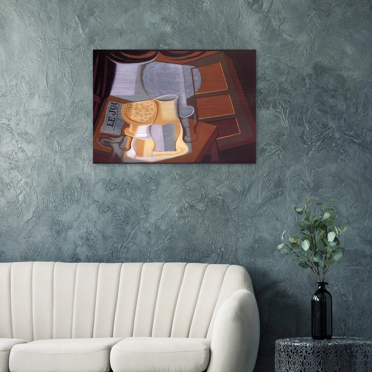 THE TABLE IN FRONT OF THE WINDOW 1921 - Juan Gris Brushed Aluminum Print - 70x100 cm / 28x40 inches | Juan Gris Aluminum Print | Juan Gris Prints