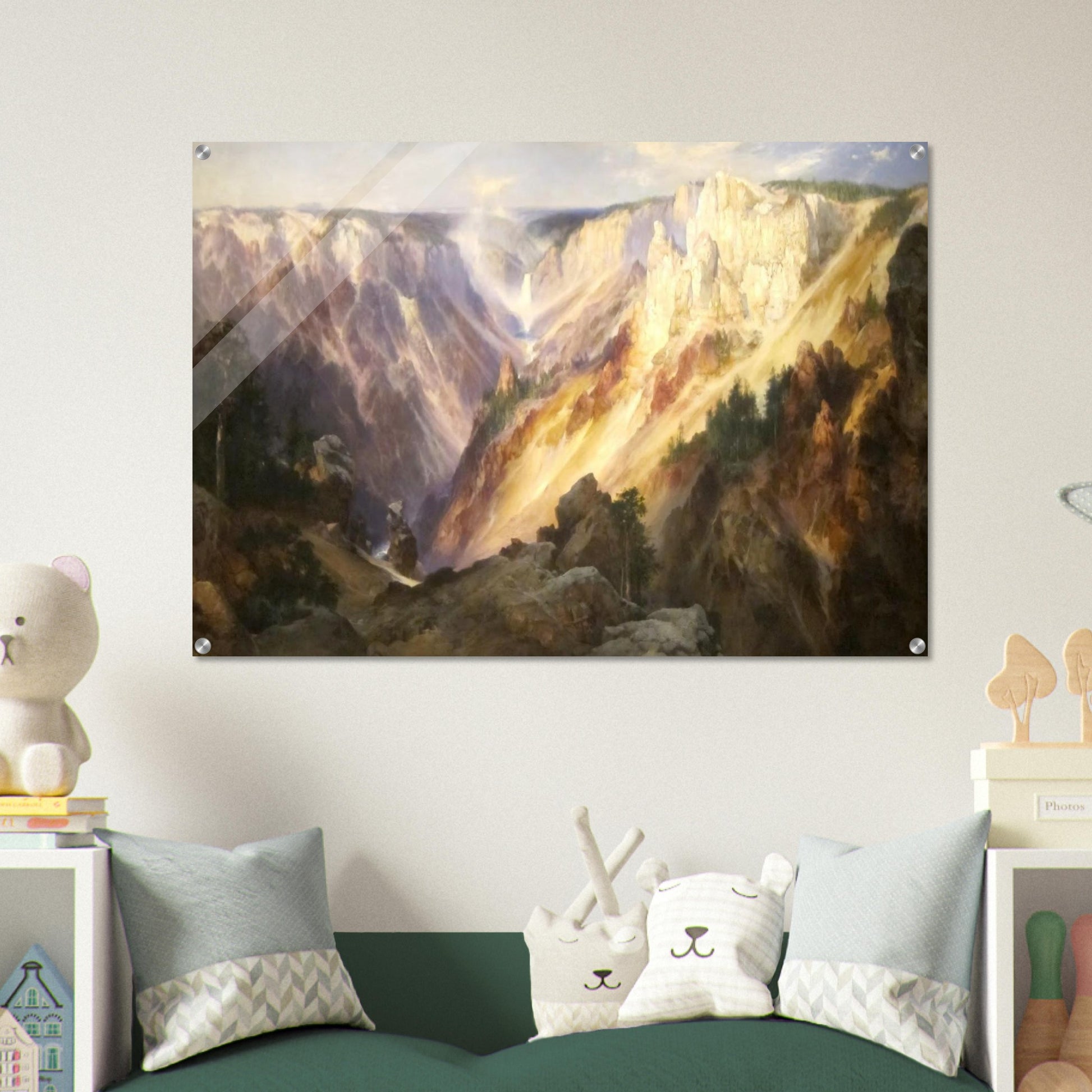 Grand Canyon of the Yellowstone - Thomas Moran Acrylic Print - 70x100 cm / 28x40″ inches