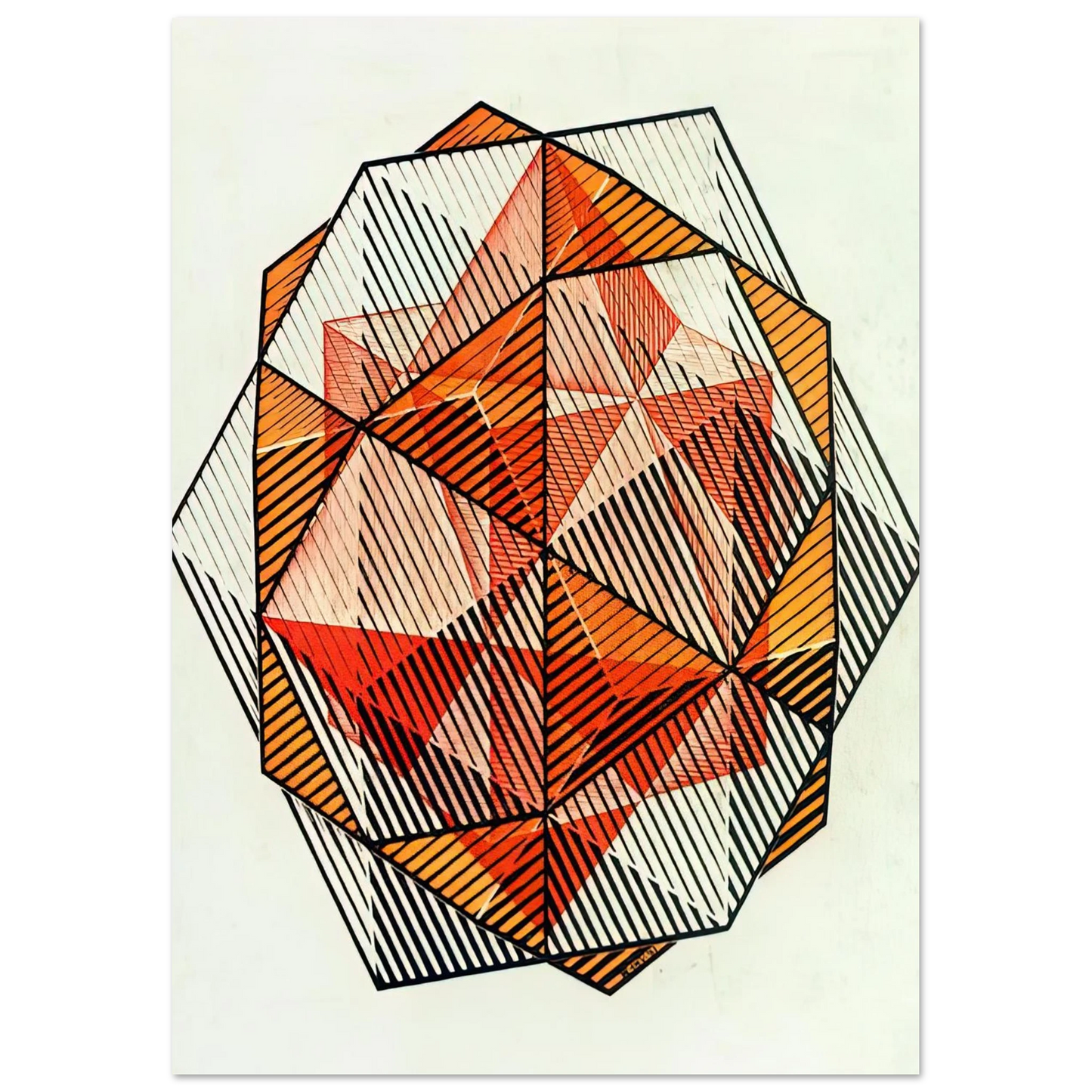 MC Escher - FOUR REGULAR SOLIDS Wall Art - 60x80 cm / 24x32 inches - Fine Art Poster - -