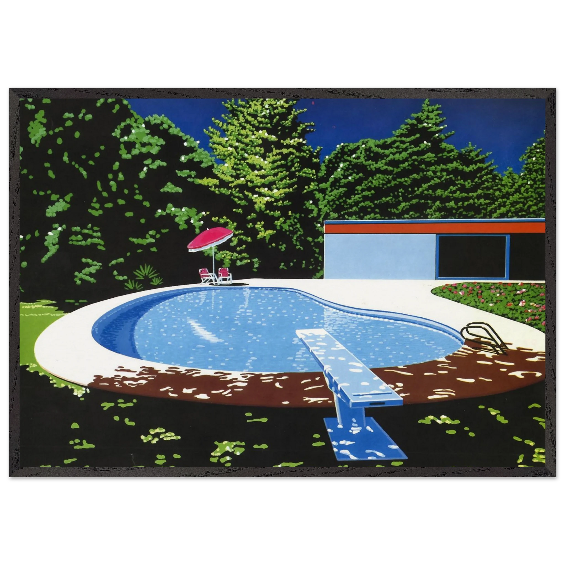 NIAGARA 07SH 944 - Hiroshi Nagai 70x100 cm / 28x40 inches Framed Art Print – Black Wooden Frame