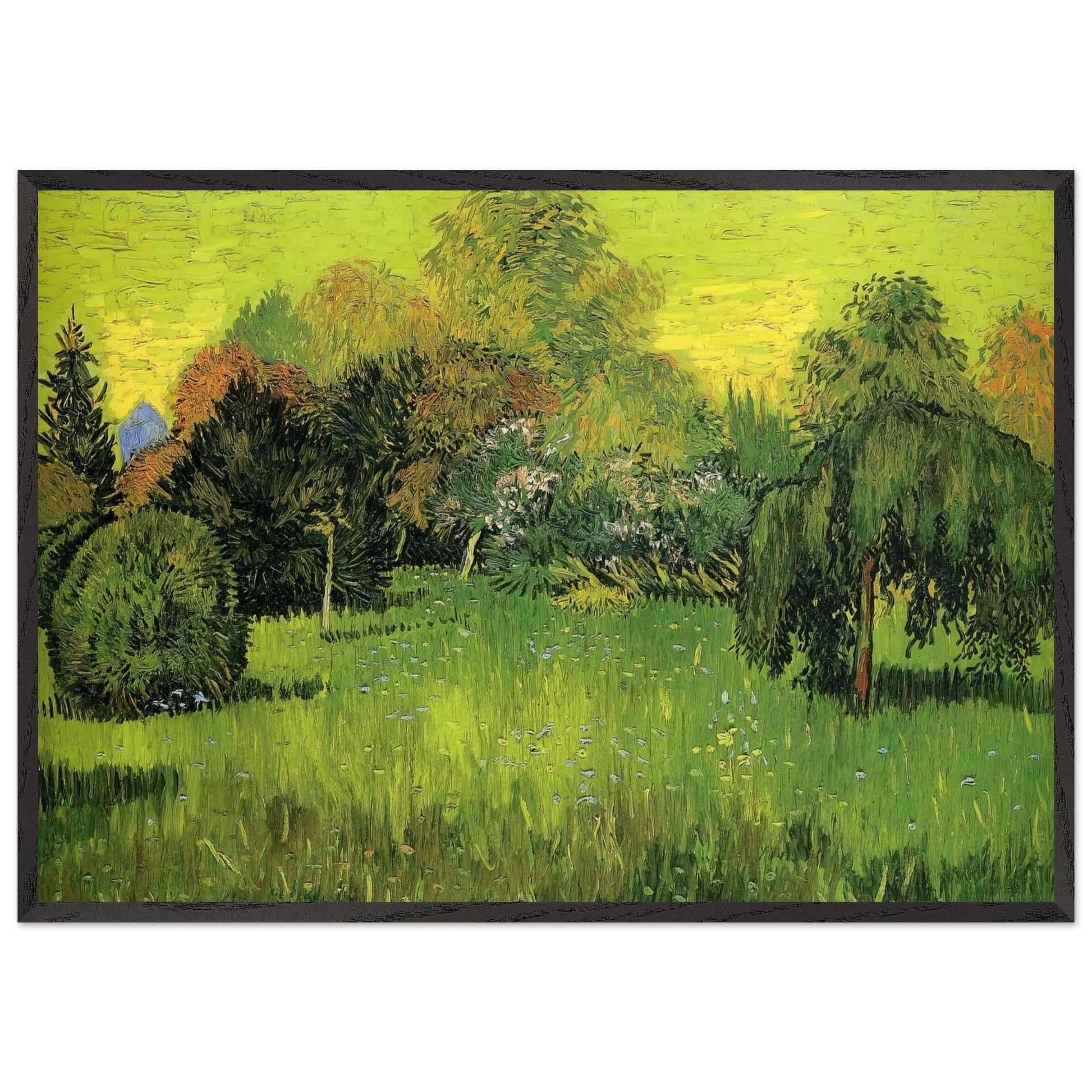 Public Park with Weeping Willow The Poet s Garden I - Vincent van Gogh Framed Art Print – Black Wooden Frame - Default Title - -Framed Art Print