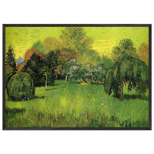 Public Park with Weeping Willow The Poet s Garden I - Vincent van Gogh Framed Art Print – Black Wooden Frame - Default Title - -Framed Art Print