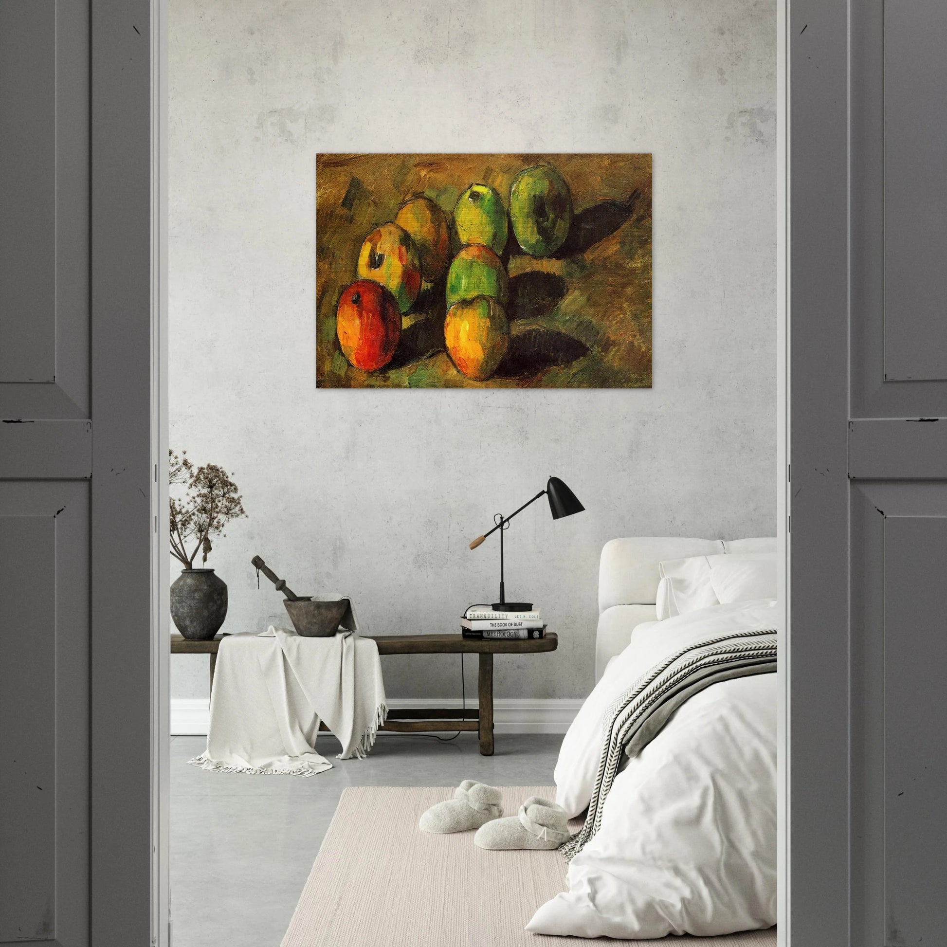 Still life with seven apples - Paul Cézanne Brushed Aluminum Print - 70x100 cm / 28x40 inches | Paul Cézanne Aluminum Print | Paul Cézanne Prints