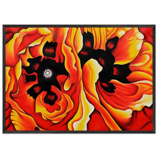 Oriental Poppies II - Georgia OKeeffe 70x100 cm / 28x40 inches Framed Art Print – Black Wooden Frame