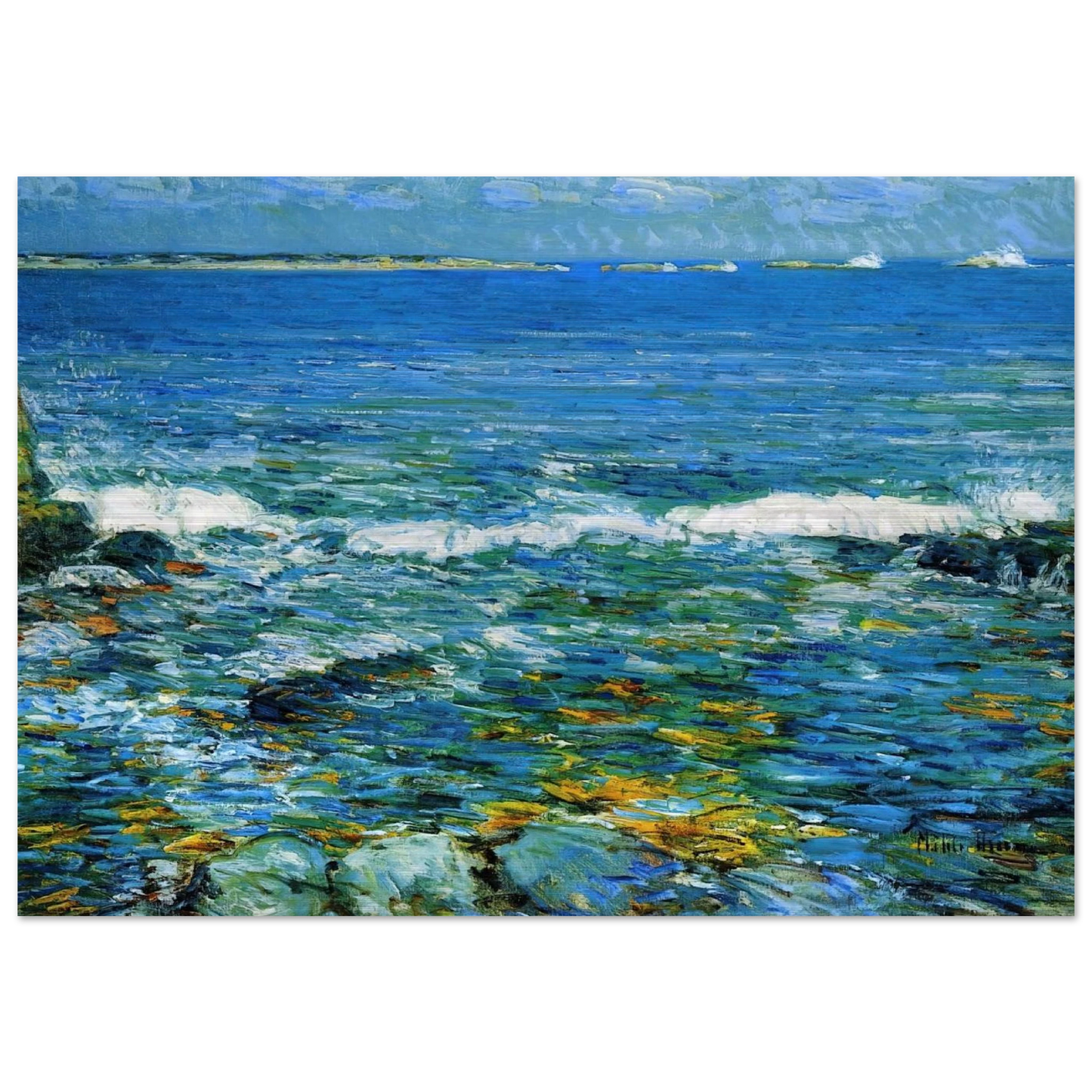 Duck Island from Appledore - Childe Hassam Brushed Aluminum Print - 70x100 cm / 28x40 inches | Childe Hassam Aluminum Print | Childe Hassam Prints