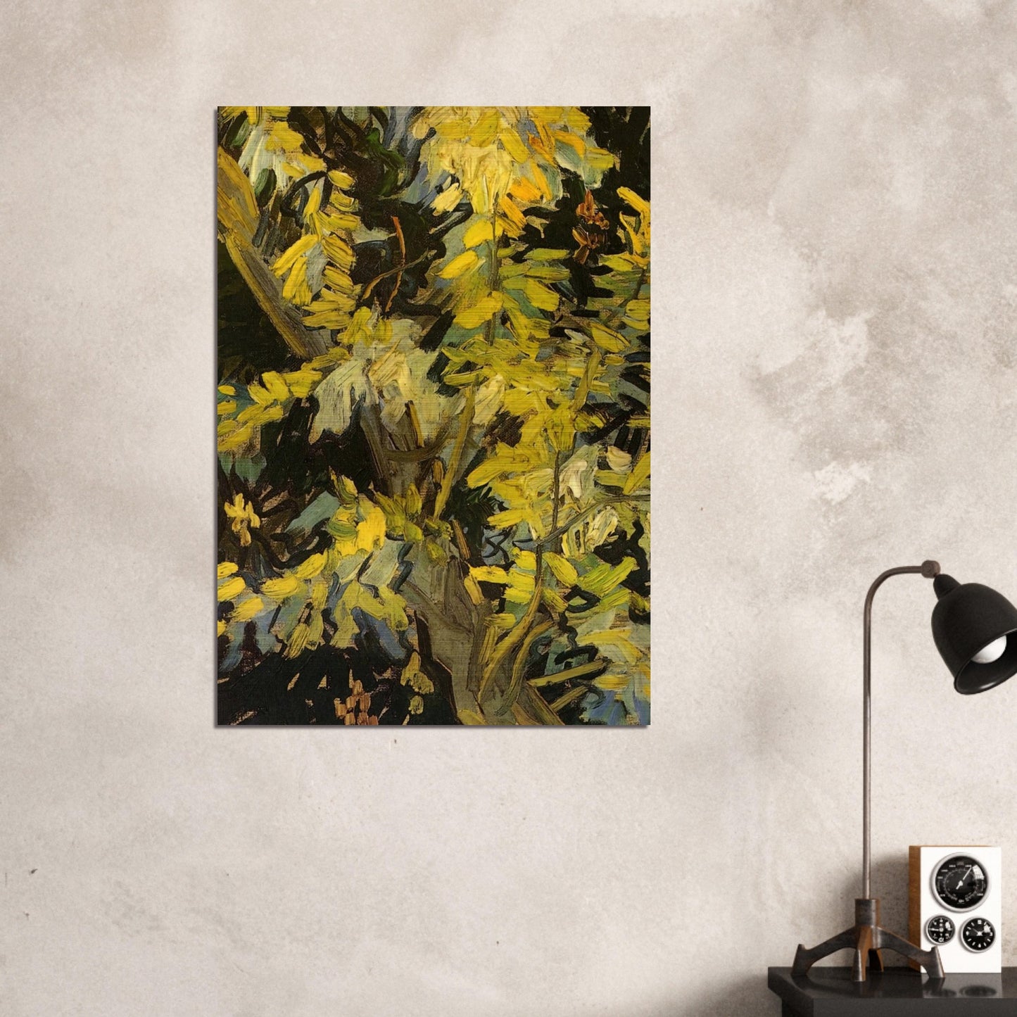 Blossoming Acacia Branches - Vincent van Gogh Brushed Aluminum Print - 70x100 cm / 28x40 inches | Vincent van Gogh Aluminum Print | Vincent van Gogh Prints