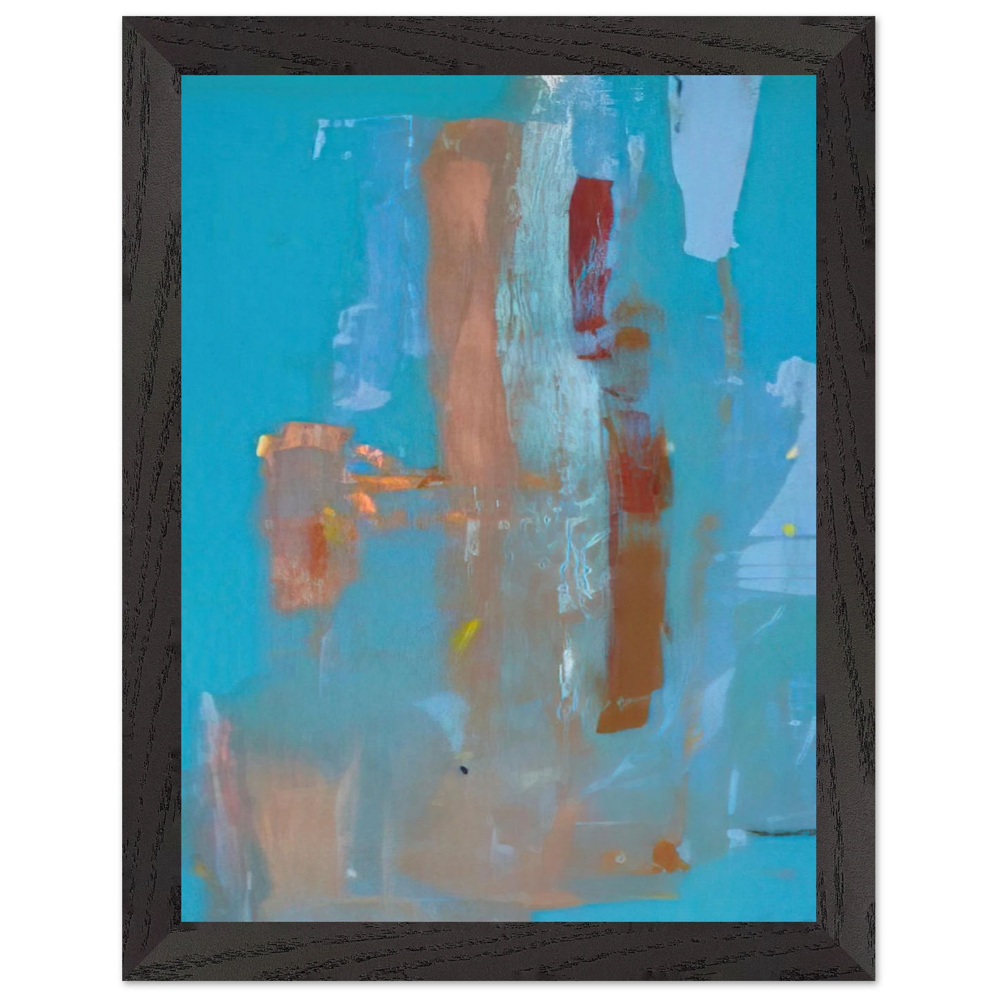 Helen Frankenthaler - In on Blue - 1976 Wall art - 30x40 cm / 12x16 inches - Premium Wooden Framed Poster With Fine Art Paper - White frame