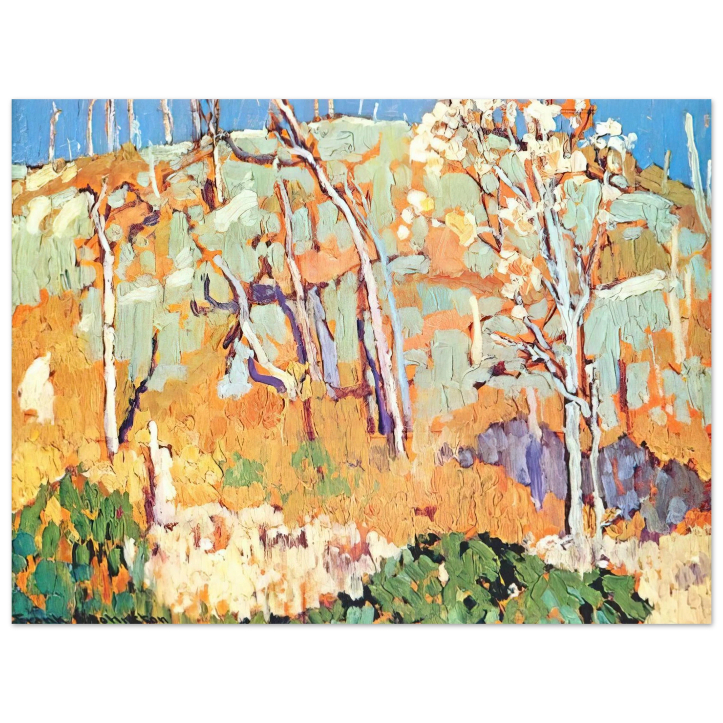 Frank Johnston - Patterned Hillside - 1918 Fine Art Poster - Default Title