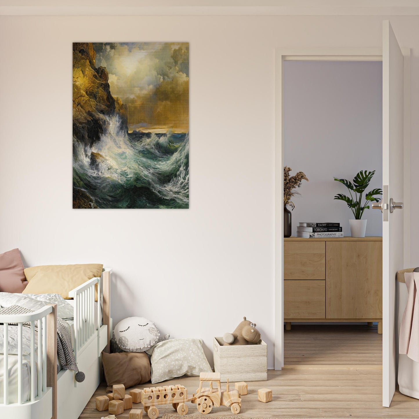 The Receding Wave - Thomas Moran Brushed Aluminum Print - 70x100 cm / 28x40 inches | Thomas Moran Aluminum Print | Thomas Moran Prints