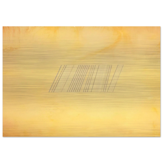 Blue Line Painting - 1969 - Ronnie Landfield Brushed Aluminum Print - 70x100 cm / 28x40 inches | Ronnie Landfield Aluminum Print | Ronnie Landfield Prints