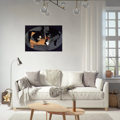 PLAYING CARDS AND SIPHON 1916 - Juan Gris Brushed Aluminum Print - 70x100 cm / 28x40 inches | Juan Gris Aluminum Print | Juan Gris Prints