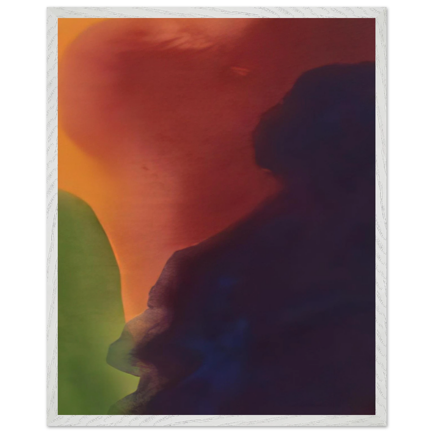 Helen Frankenthaler - Blue Atmosphere III - 1963 Wall art - 60x80 cm / 24x32 inches - Premium Wooden Framed Poster With Fine Art Paper - White frame
