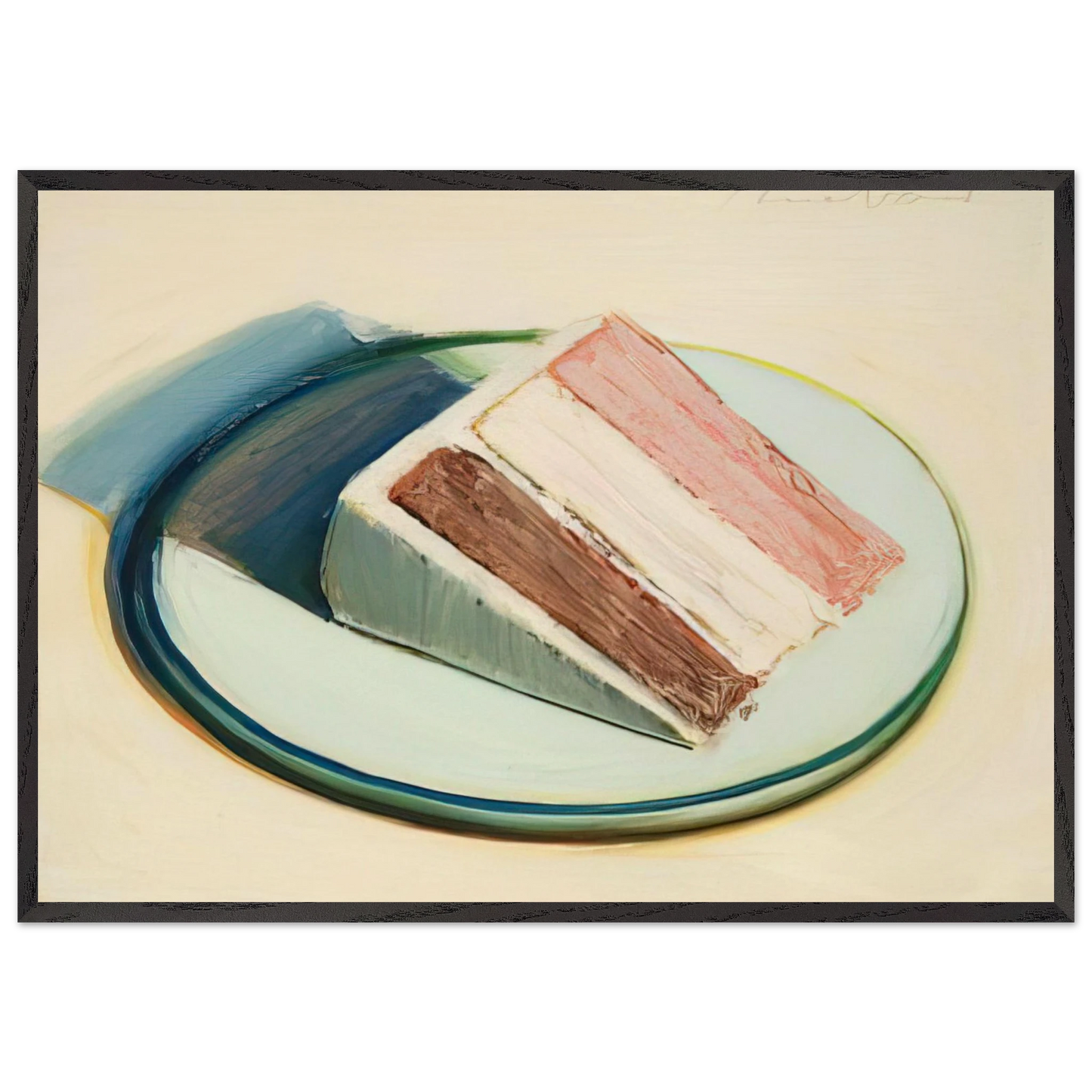Cake Slice - 1979 - Wayne Thiebaud Framed Art Print – Black Wooden Frame - Default Title - -Framed Art Print