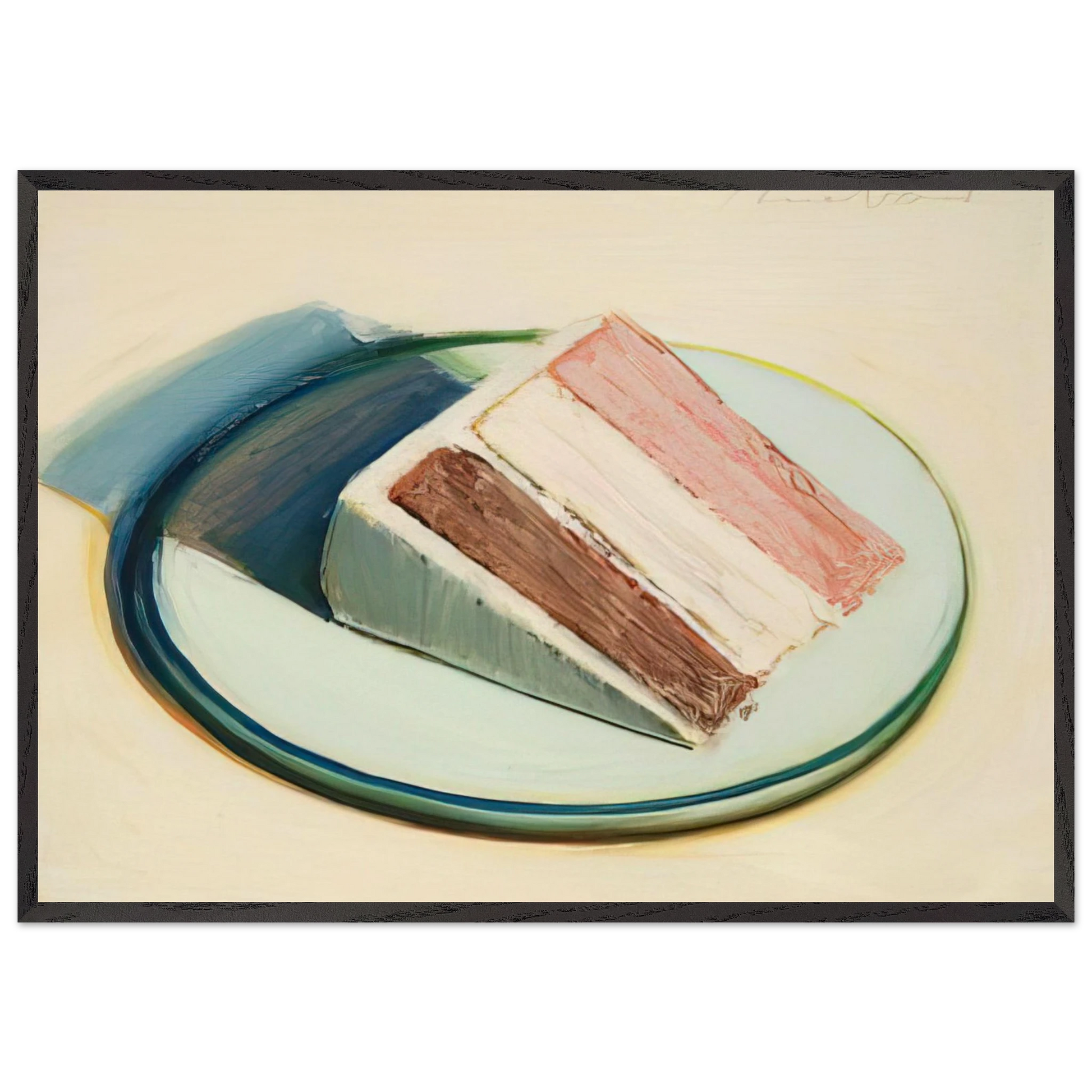Cake Slice - 1979 - Wayne Thiebaud Framed Art Print – Black Wooden Frame - Default Title - -Framed Art Print