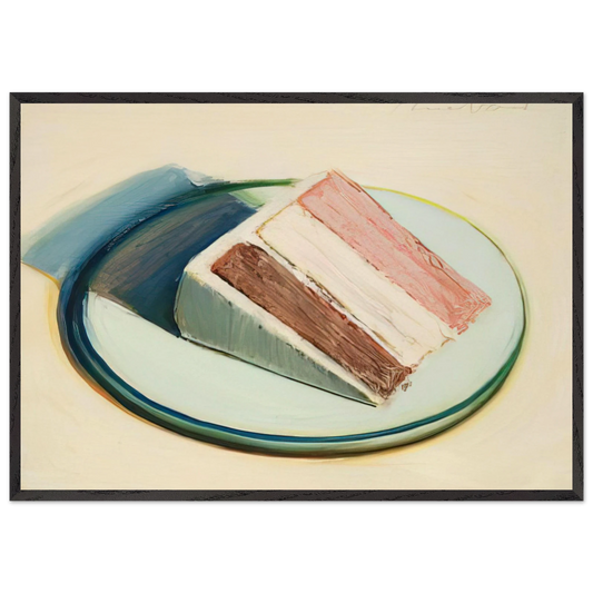 Cake Slice - 1979 - Wayne Thiebaud Framed Art Print – Black Wooden Frame - Default Title - -Framed Art Print
