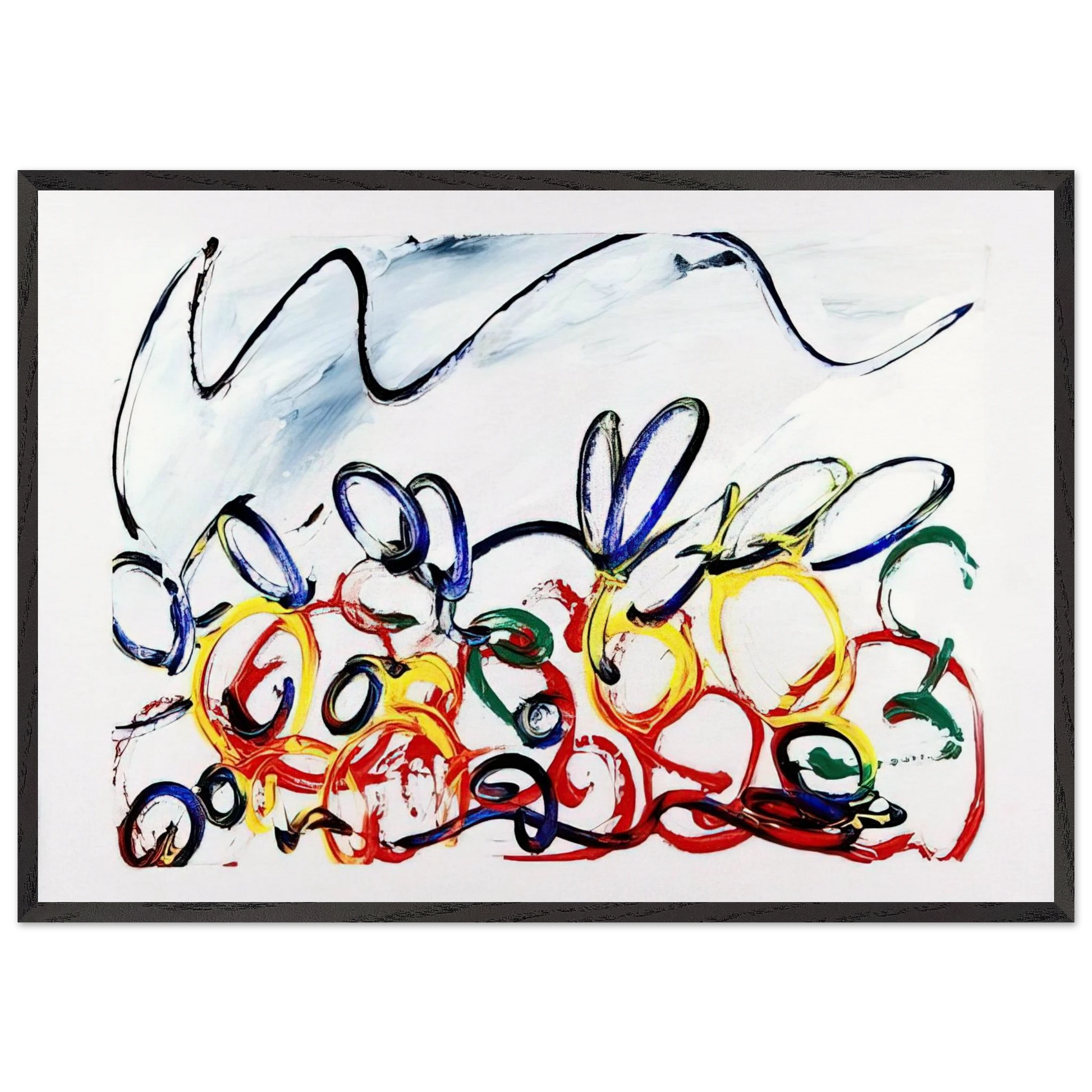 Acerbo - 1983 - Mario Schifano Framed Art Print – Black Wooden Frame - Default Title - -Framed Art Print