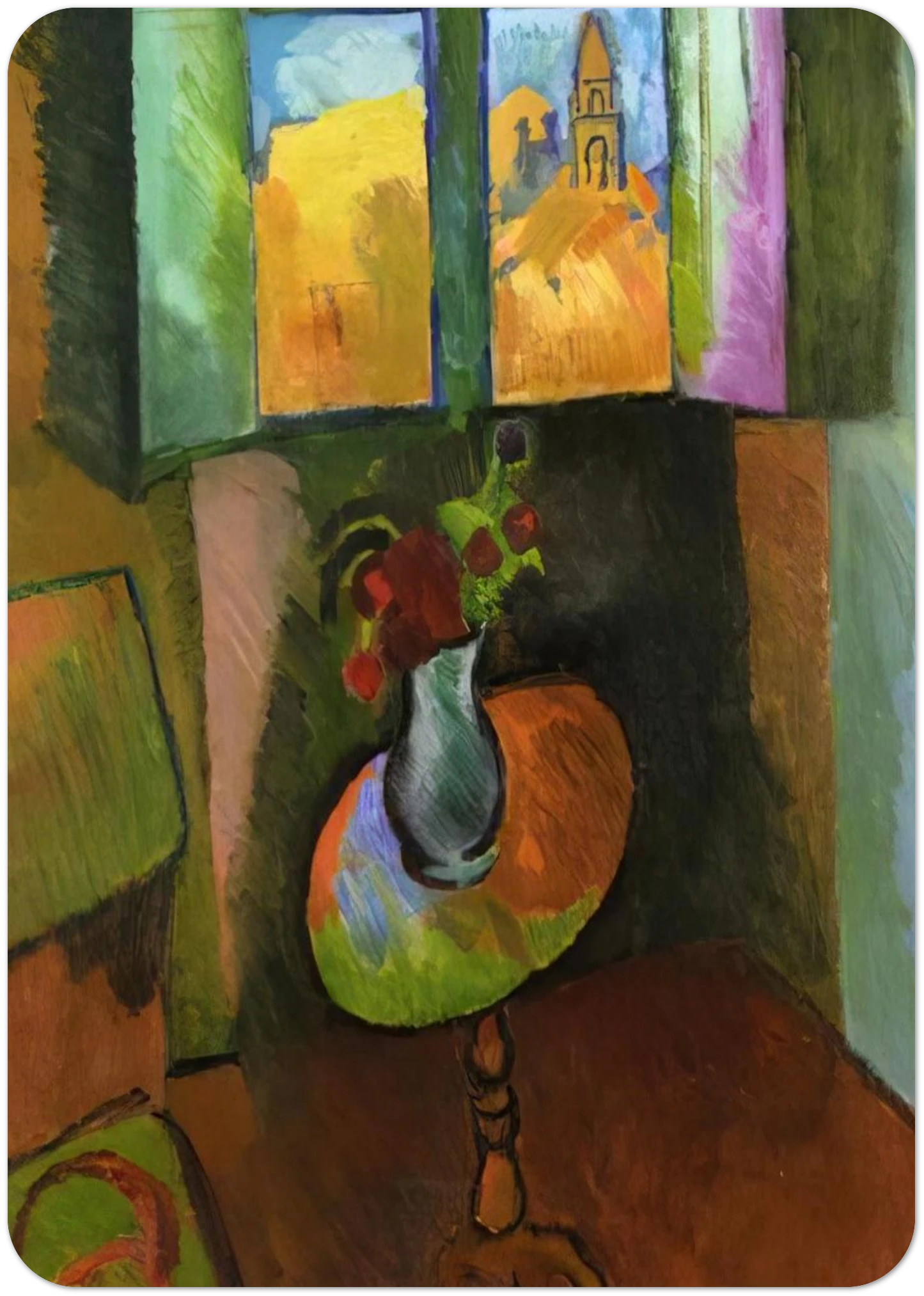 PEDISTAL TABLE RUE SEGUIER 1909 By Raoul Dufy Pack of 10 Post Cards | Raoul Dufy Post Cards | A6 (10.5 x 14.8 cm) - 4.1 x 5.8 inches