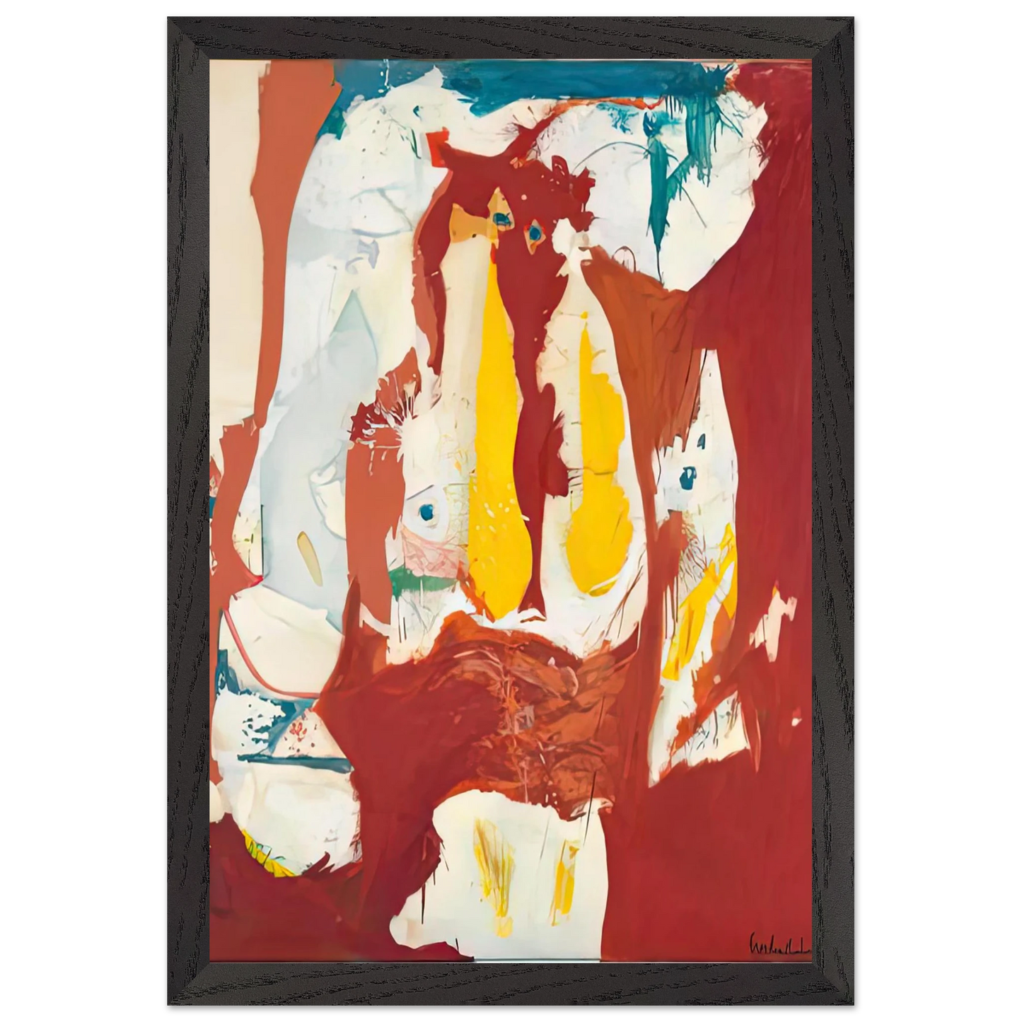 Helen Frankenthaler - The Red Sea, 1959- Wall Art - 30x40 cm / 12x16 inches - Premium Wooden Framed Poster With Fine Art Paper - Wood frame