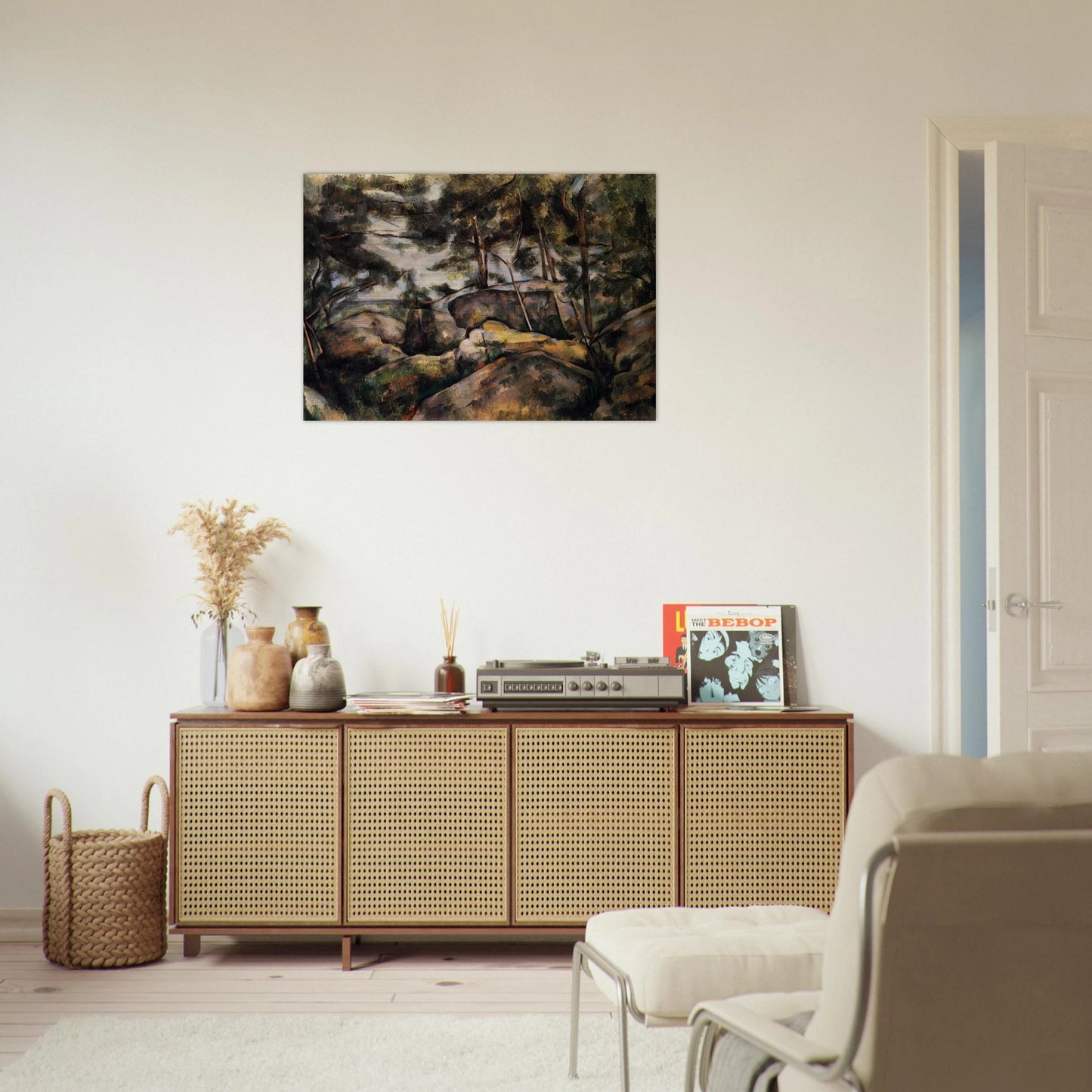 Rocks at Fountainebleau - Paul Cézanne Brushed Aluminum Print - 70x100 cm / 28x40 inches | Paul Cézanne Aluminum Print | Paul Cézanne Prints