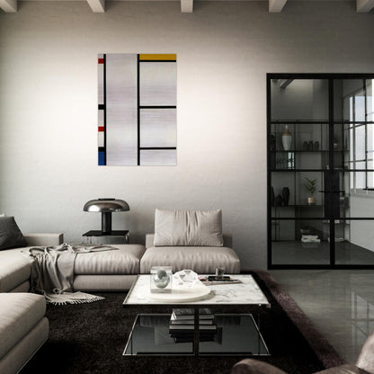 Composition No. III Blanc-Jaune - Piet Mondrian Brushed Aluminum Print - 70x100 cm / 28x40 inches | Piet Mondrian Aluminum Print | Piet Mondrian Prints