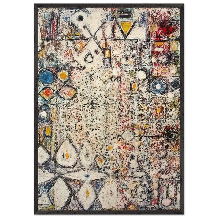 White Gothic 3 - 1957 - Richard Pousette-Dart 70x100 cm / 28x40 inches Framed Art Print – Black Wooden Frame