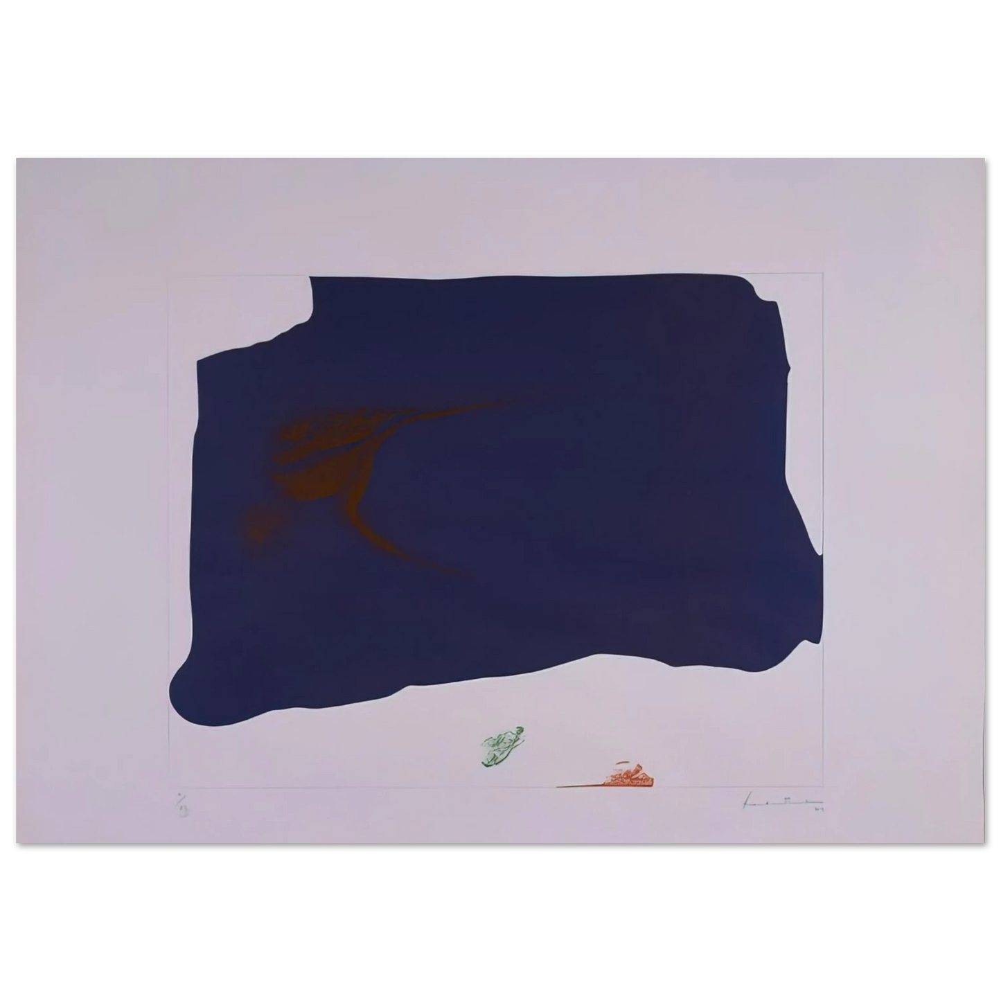 Helen Frankenthaler - Variation II on Mauve Corner - 1969 Wall art - 13x18 cm / 5x7 inches - Fine Art Poster - -
