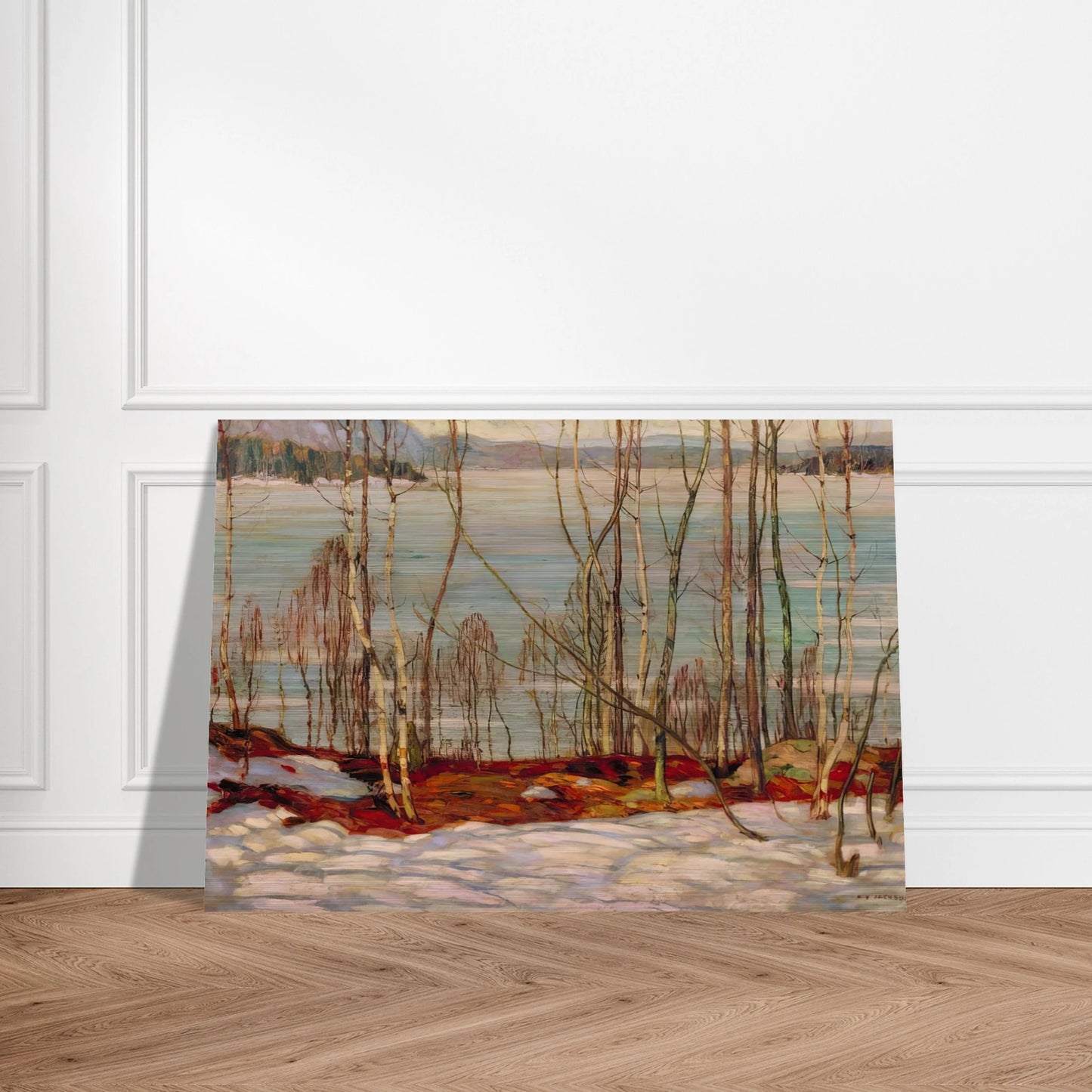 Frozen Lake, Early Spring, Algonquin Park - 1914 - A.Y. Jackson Brushed Aluminum Print - 70x100 cm / 28x40 inches | A.Y. Jackson Aluminum Print | A.Y. Jackson Prints