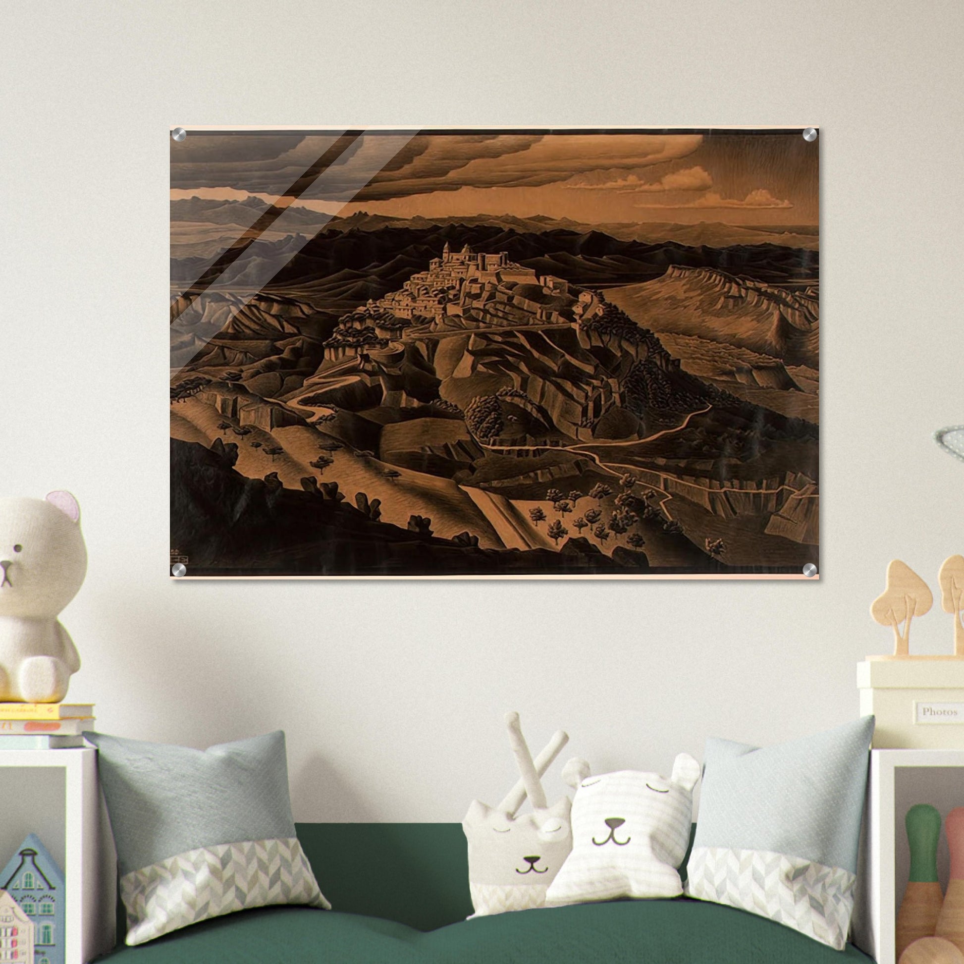 ITALIAN TOWN - MC Escher Acrylic Print - 70x100 cm / 28x40″ inches | MC Escher Wall Art | MC Escher Prints