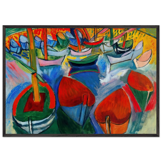 BOATS AT MARTIGUES 1908 - Raoul Dufy Framed Art Print – Black Wooden Frame - Default Title - -Framed Art Print
